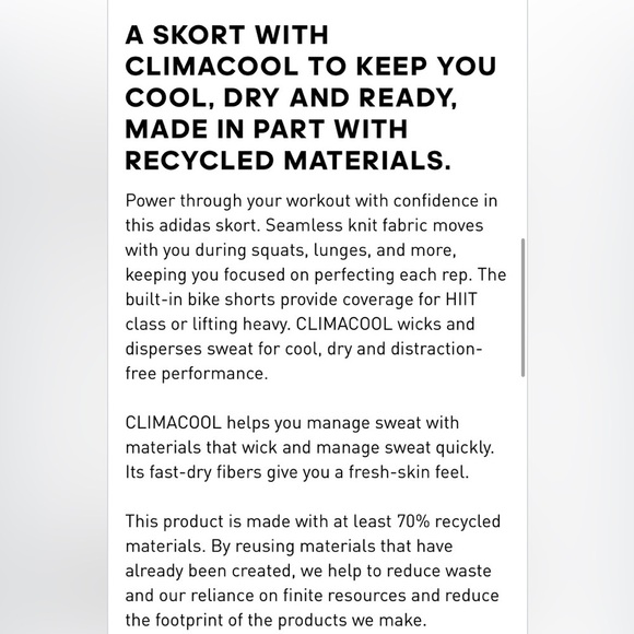 Adidas Women’s Black Athletic Skort Aeroready New Size XL climacool - Picture 11 of 13